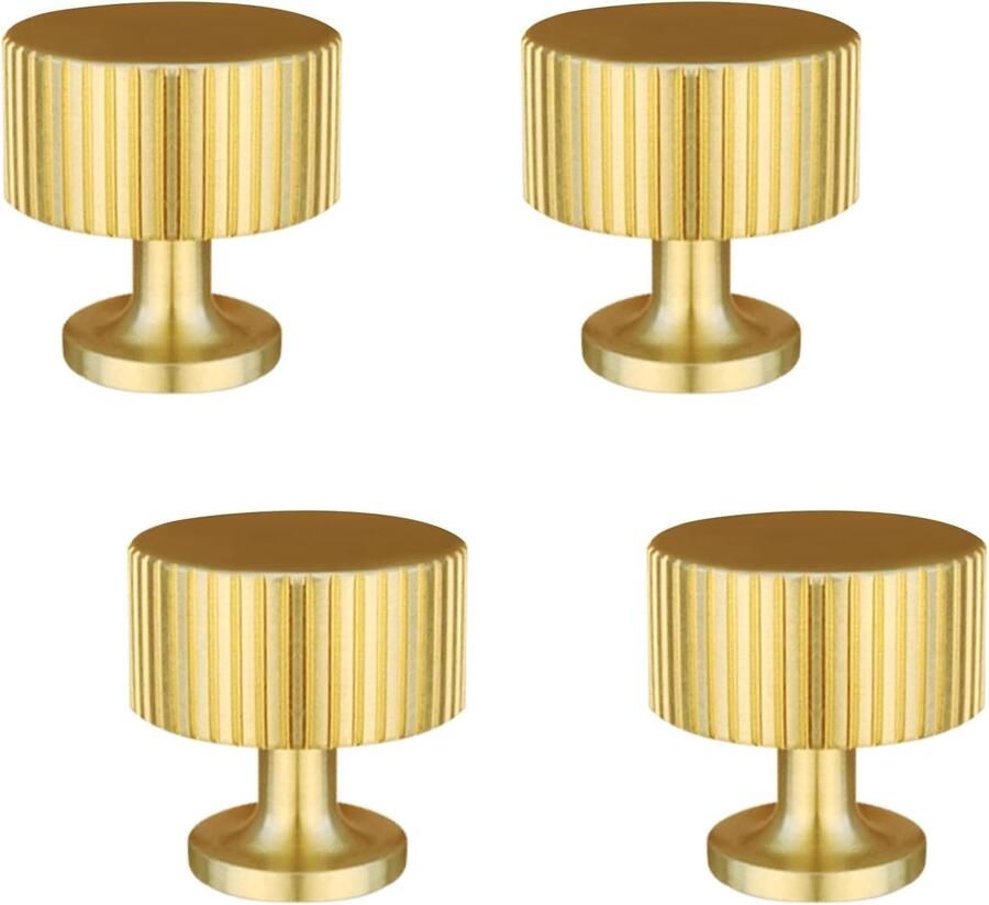 Vintage gouden meubelknoppen 4 stuks rond