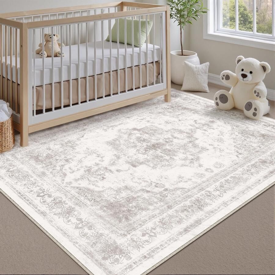 Vintage grijs wasbaar tapijt woonkamer 120x180cm Retro tapijten voor woonkamer Zacht antislip groot tapijt Kortpolig slaapkamertapijt woonkamer slaapkamer eetkamer tapijten kantoor