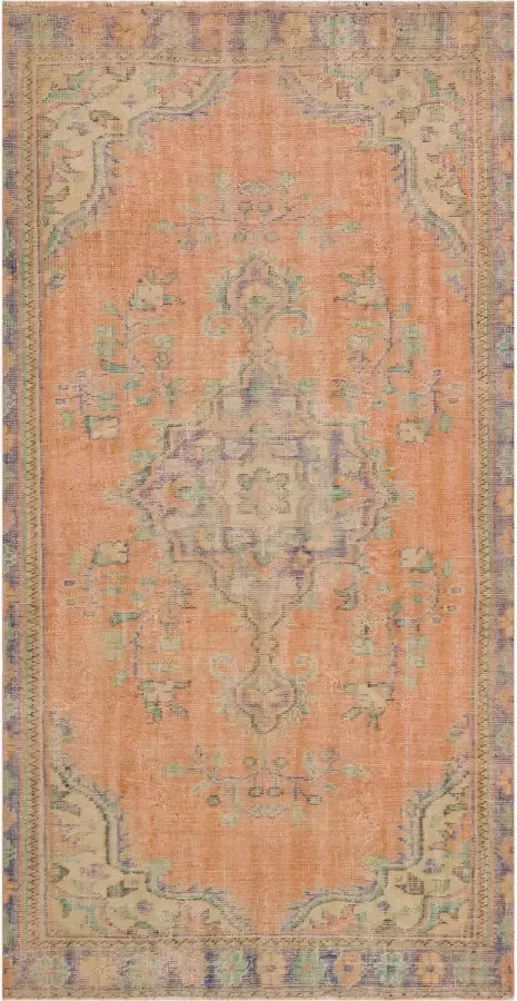 Vintage handgeweven vloerkleed tapijt Efsun 286 x 147