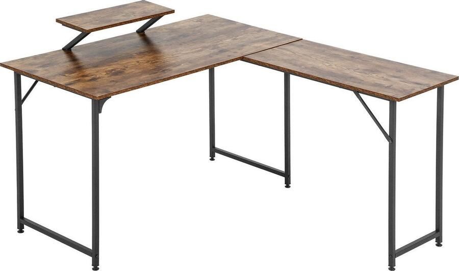 VINTAGE Hoekbureau Moderne stijlvolle design 122x142x76cm Bruin Zwart