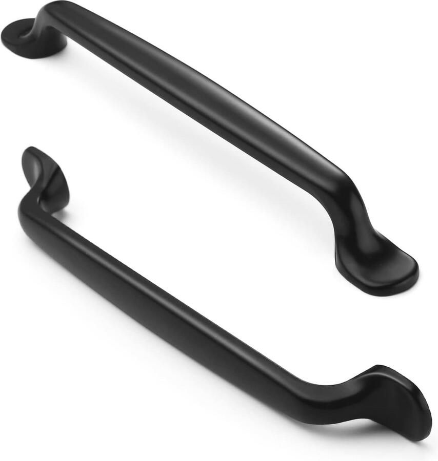 Vintage kastgrepen set van 10 mat zwart voor kasten en lades 160 mm gatenafstand - Foto 2