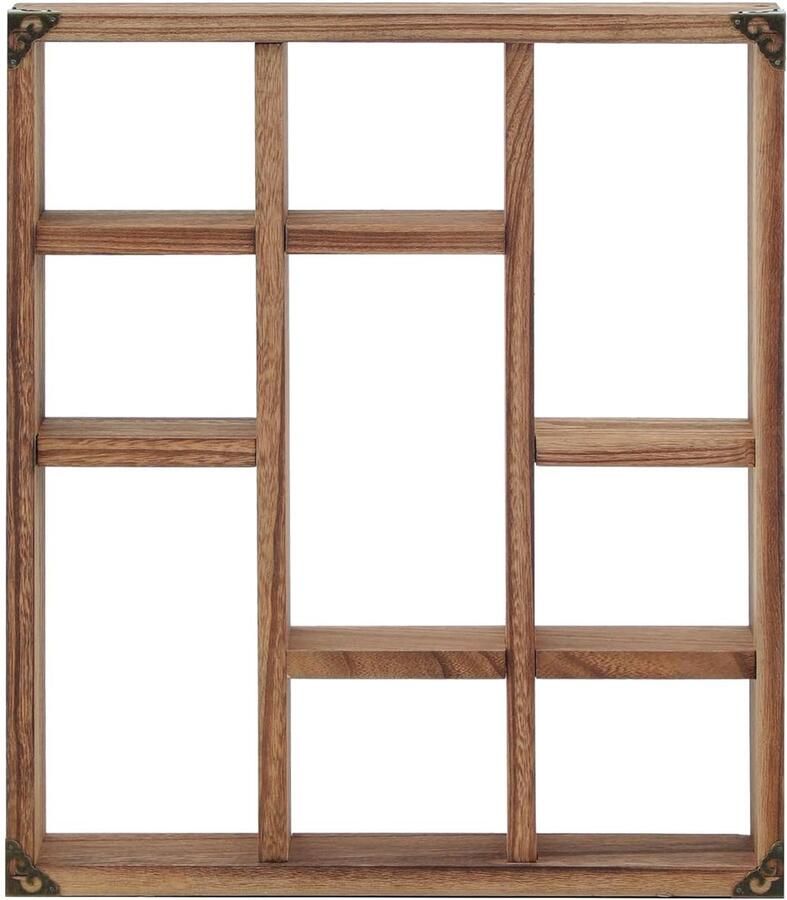 Vintage houten wandrek unieke wanddecoratie 1 stuk 45 cm