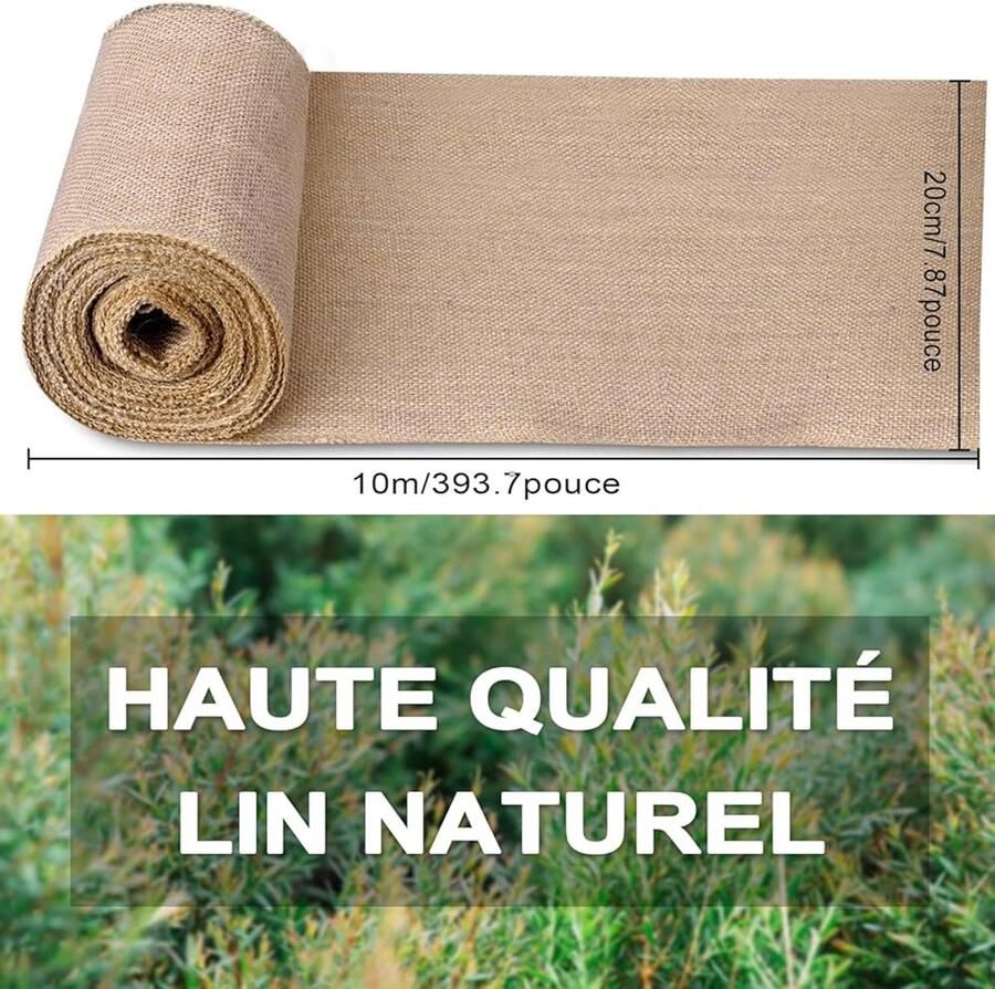 Vintage Jute Tafelloper Tafeldecoratie voor Feesten 1 stuk Jute 20 cm x 10 m