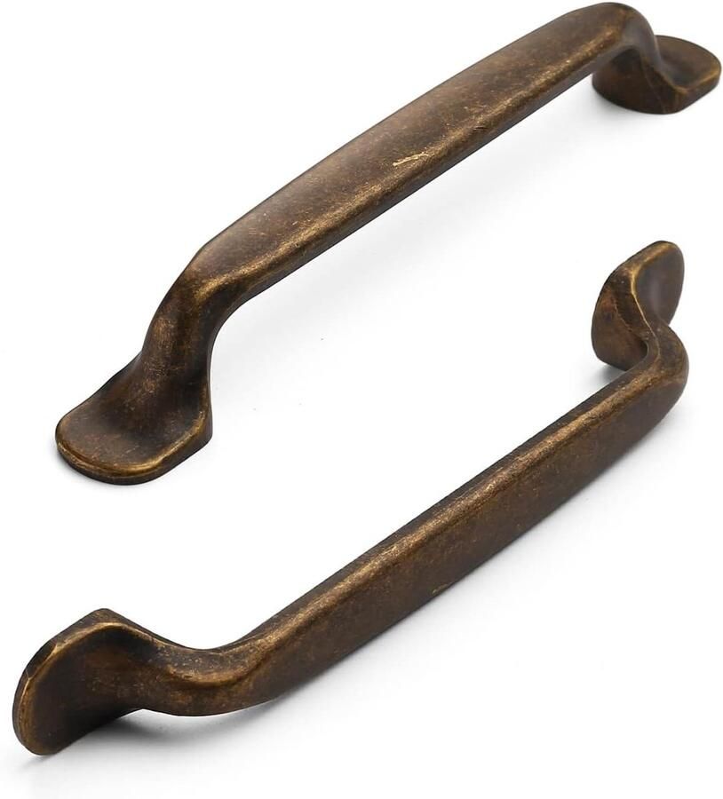 Vintage kastgrepen antiek messing 10 stuks