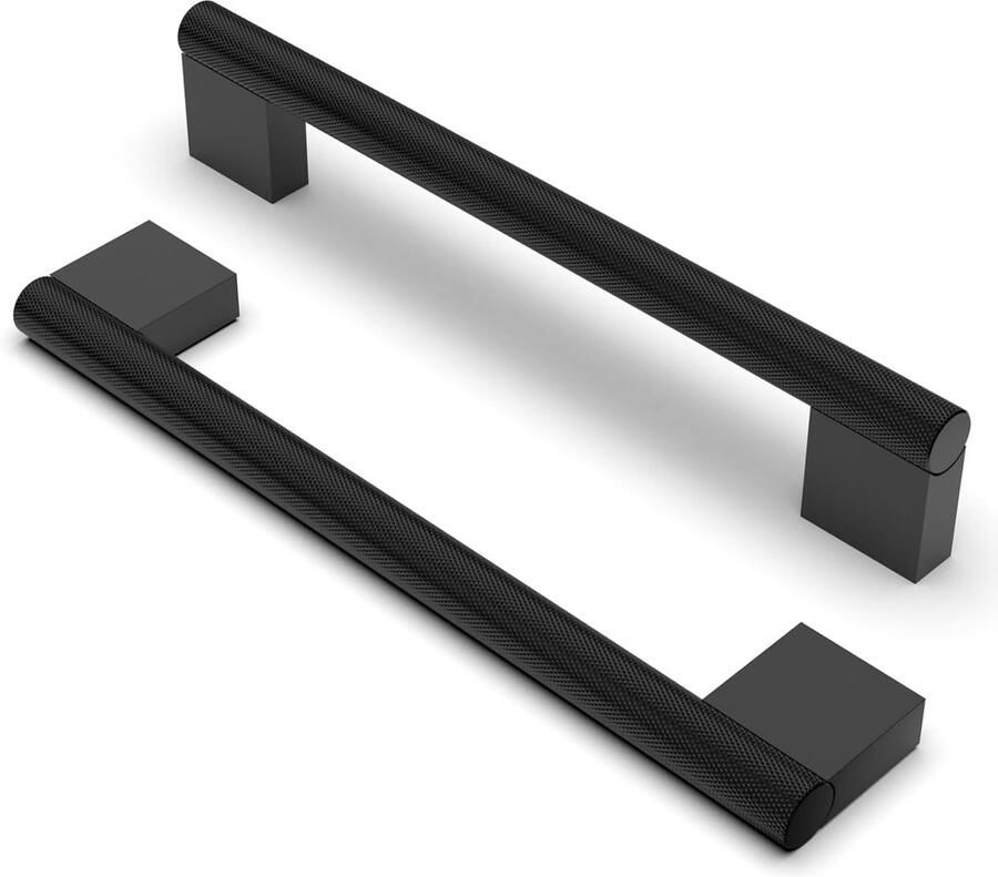 Vintage kastgrepen Gekartelde meubelgrepen 10 stuks Mat zwart