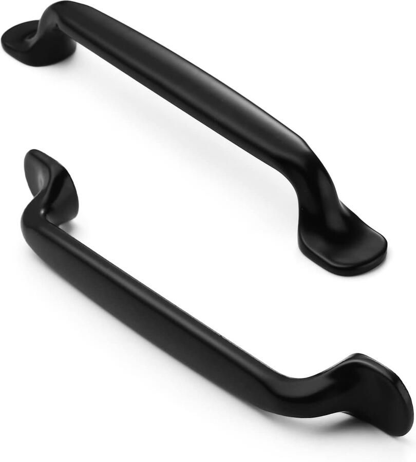 Vintage kastgrepen Mat zwart 10 stuks