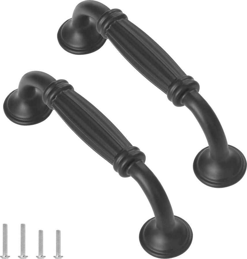 Vintage kasthandgrepen 12 stuks Europese boogtrekken antieke ladehandgrepen Zwart Gatafstand 96mm