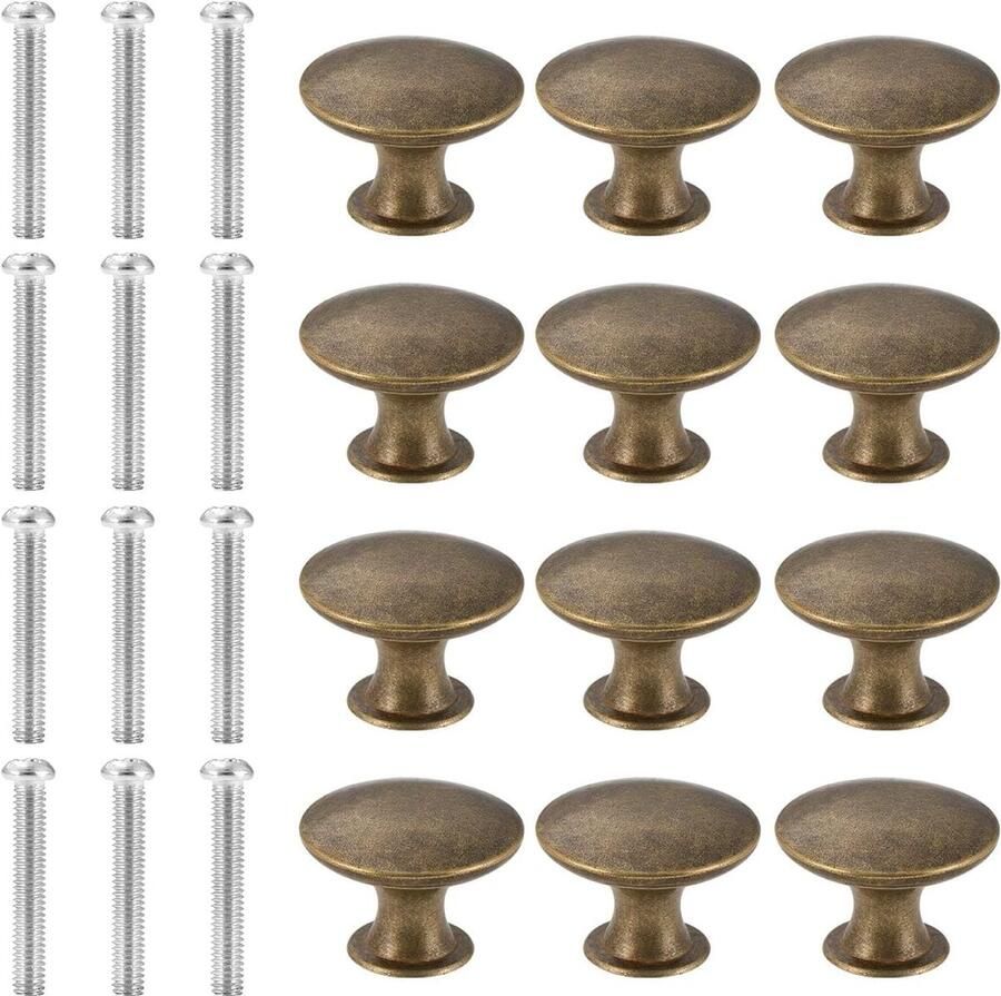 Vintage kastknoppen 30 mm ladeknoppen meubelknoppen ladegrepen antiek messing keukengrepen ronde meubeldeurknoppen voor commode 12 stuks