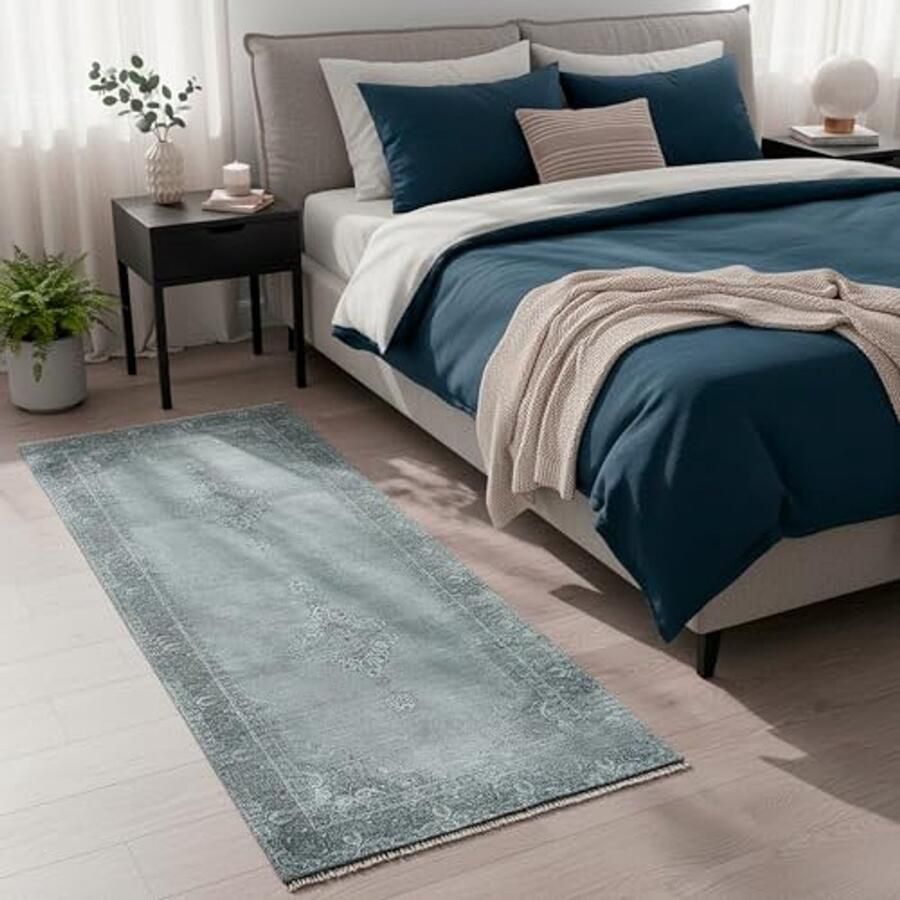 Vintage Kilim Vloerkleed 80 x 290 cm Modern Design Superzacht en Onderhoudsvriendelijk