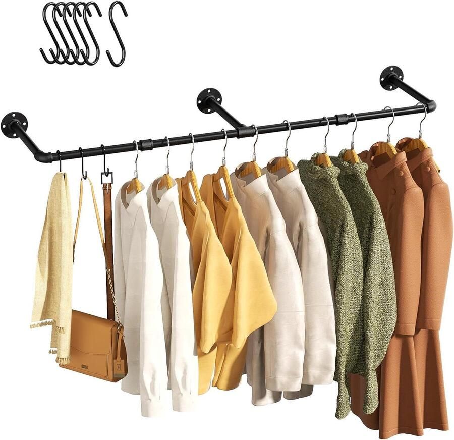 Vintage kledingrek Wandmontage 1-pack