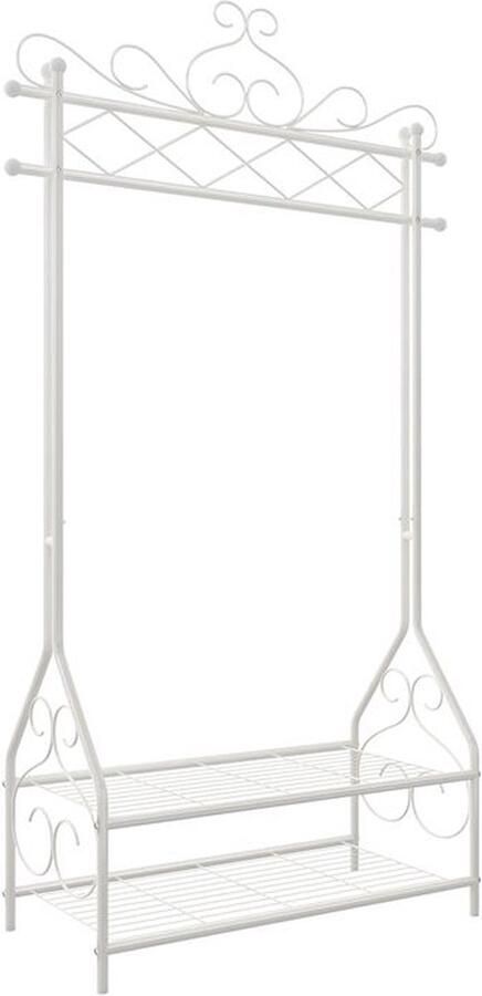 Rootz Living Rootz Vintage Kledingrek Zwaar Metaal Robuust Soepel glijdend Praktisch Ruimtebesparend Opbergruimte Gepoedercoate ijzeren buis Beige 92 x 173 x 41 cm