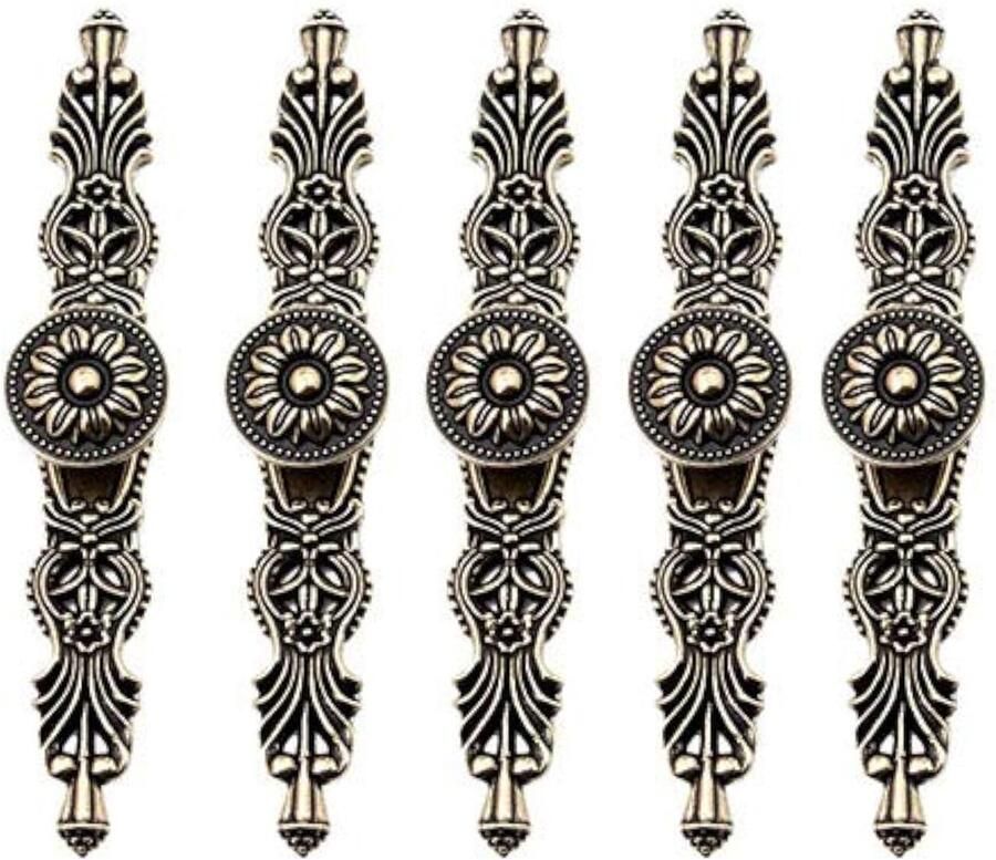 Vintage Knoppen voor Deuren van Meubelstukken Textuur op Handvat Antiek Brons Voor Keukenkasten Kasten Commodes Gatafstand 96 mm 5 stuks