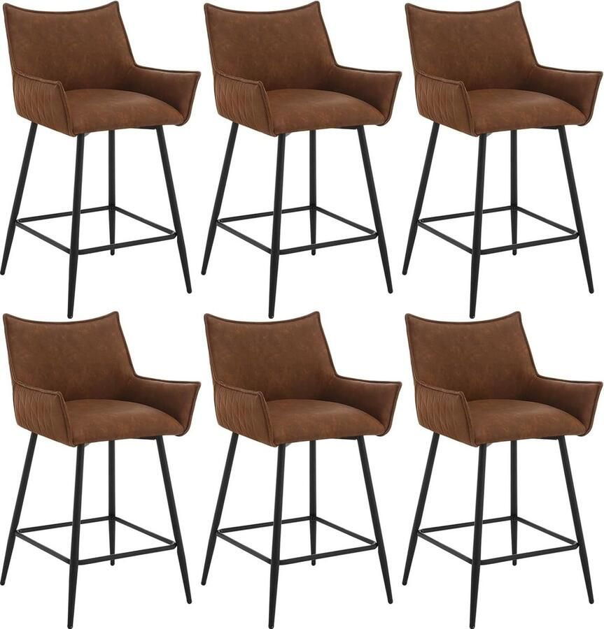 Rootz Living Rootz Vintage kunstleren barkruk tegenkruk industriële barkruk comfortabele zit stevig ontwerp vloerbescherming 51 cm x 90 cm x 49 cm