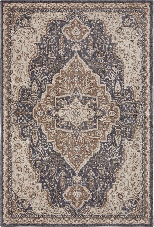 Vintage laagpolig oosters tapijt voor woonkamer slaapkamer eetkamer en hal 160 x 235 cm