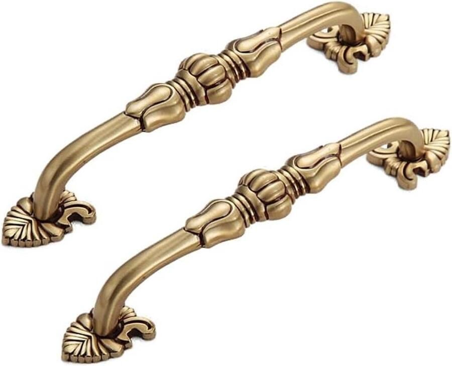 Vintage messing kastgrepen bloemenpatroon antieke meubelgreep metaal goud meubelknoppen ladegreep deurgreep handgrepen keukenkast lade kast 128 mm goud