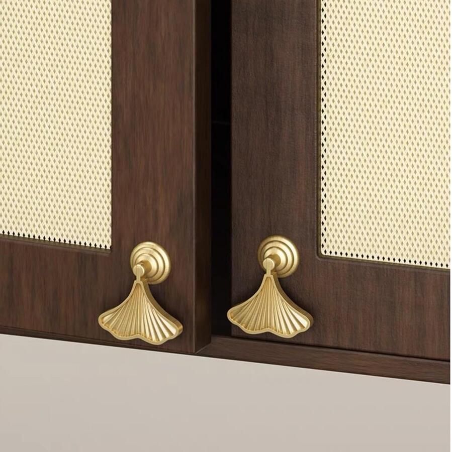 Vintage messing visknoppen Oosterse esthetiek 6 stuks