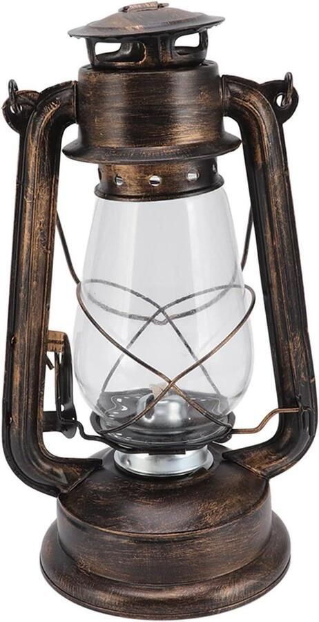 Vintage Metalen Olielamp Storm Lantaarn Brandende Orkaan Lantaarn Retro Kerosine Lampen voor Camping Wandelen Patio Decoratie