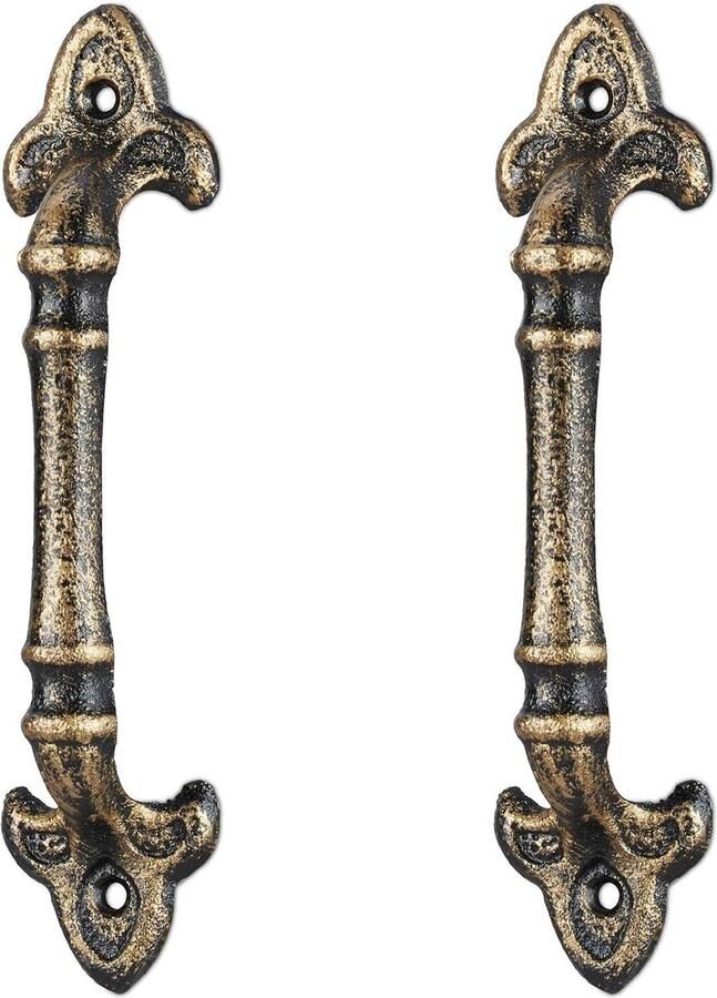 Vintage Meubelgreep 2 stuks Handgreep Antiek Kasten Lades Schuifdeur Gietijzer 20 cm Lang Brons