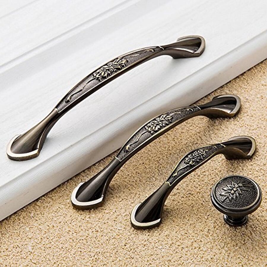 Vintage Meubelgrepen 96 mm Antiek Groen Ladegreep en Kastgreep