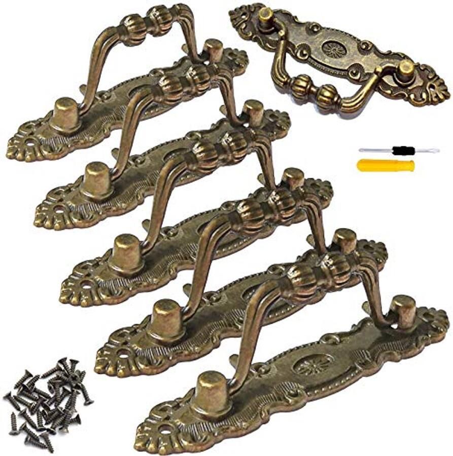 Vintage Meubelgrepen Set van 6 Antieke Kastgrepen en Handgrepen voor Laden en Kasten