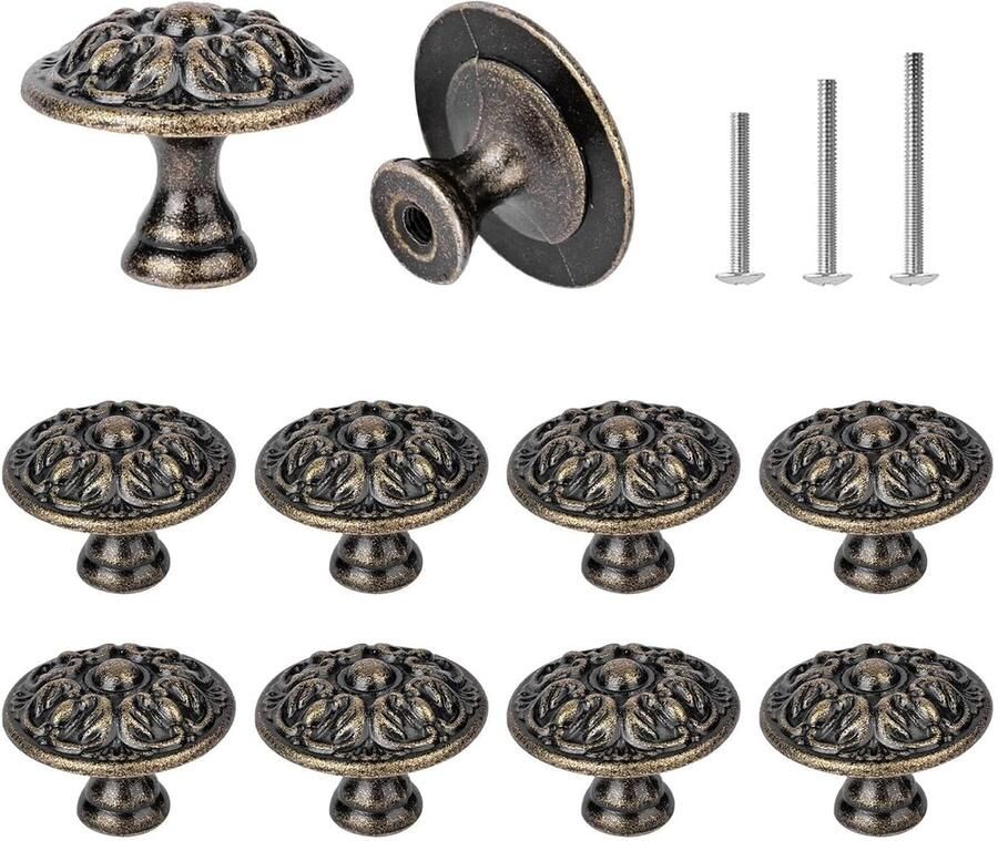 Vintage meubelknop Europese stijl set van 10 zinklegering