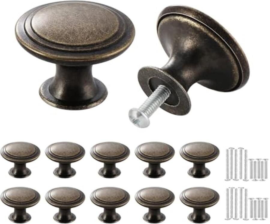 Vintage meubelknoppen 30 mm Bronzen kastknoppen voor meubels en keukens