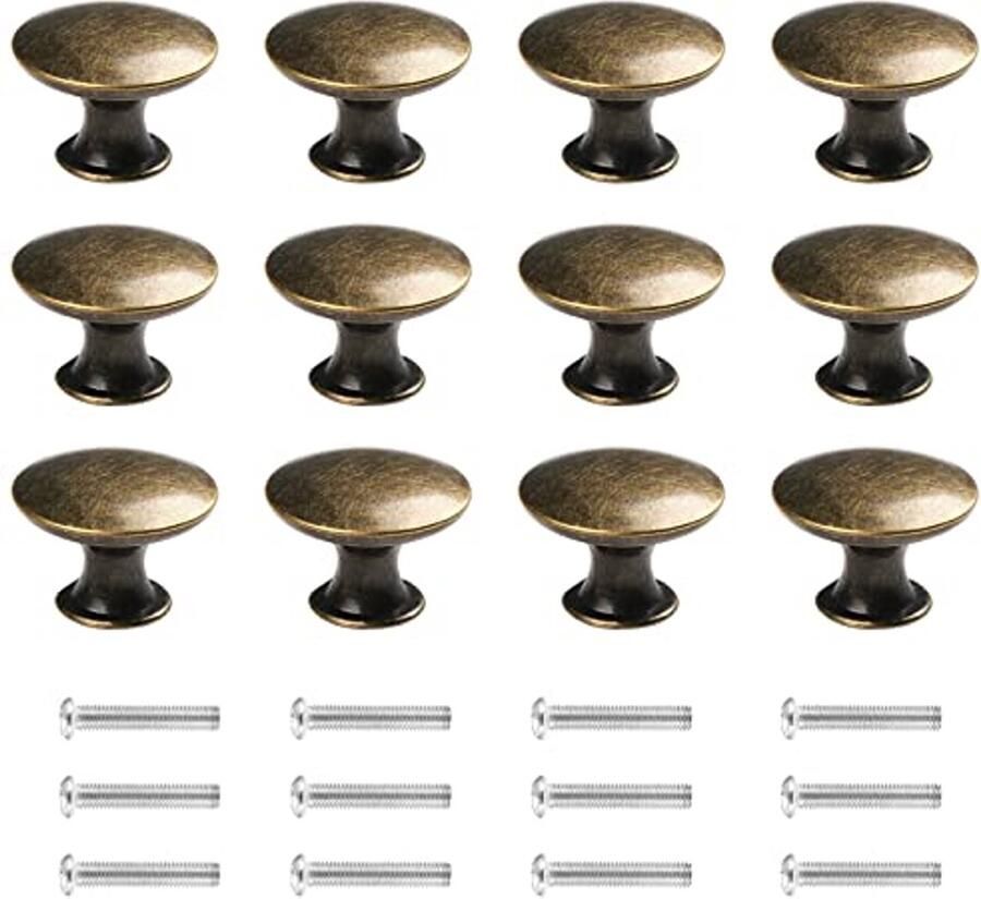 Vintage Meubelknoppen 30mm Set van 12 Antieke Stijl voor Kast en Lade