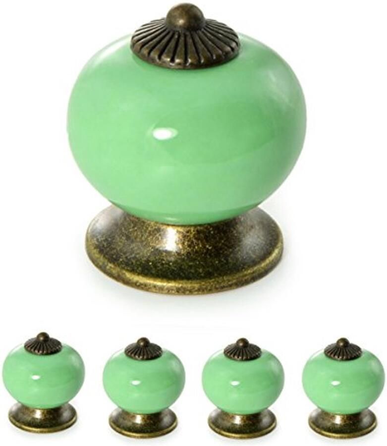 Vintage Meubelknoppen Set van Porselein en Keramiek Antieke Kastgrepen voor Meubels (4 Stuks)