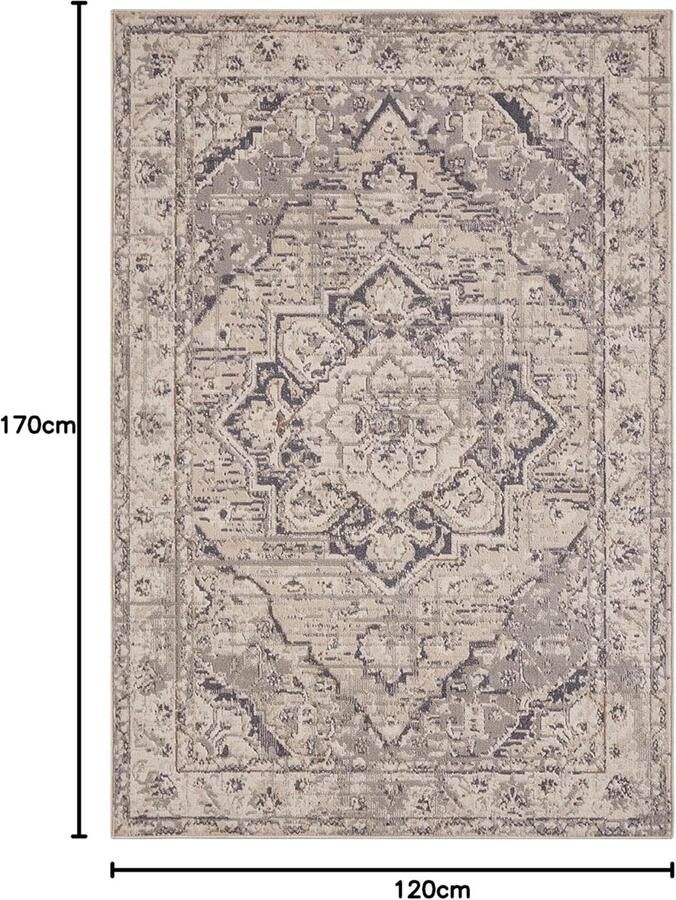 Vintage oosters tapijt voor woonkamer slaapkamer en eetkamer zacht en duurzaam 120 x 170 cm