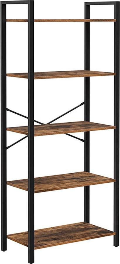 Rootz Living Rootz Vintage opbergplank Organisator Boekenkast Spaanplaat en staal Houdt 50 kg 66 cm x 30 cm x 153 cm
