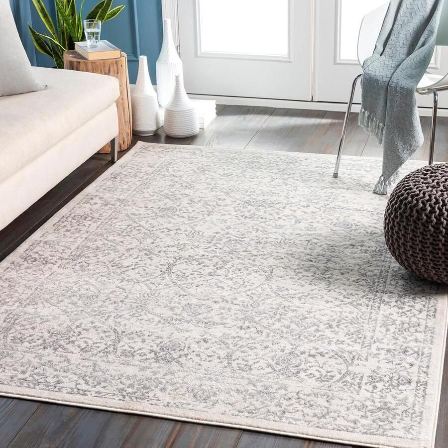 Vintage Palermo Vloerkleed neutraal chique Scandi-boho tapijt voor woonkamer en slaapkamer natuurlijk groot tapijt onderhoudsvriendelijke pool 120 cm vloerkleed