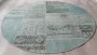 Vintage Patchwork Vloerkleed 160x160 Watergroen Rond Uniek handgemaakt Origineel Katoen Laagpolig Vloerkleed – Anti slip Tapijt Duurzame Natuurlijke Materialmen Moderne Vloerkleed Exclusief -Cadeau voor Vrauw – Moederdag - Thumbnail 2