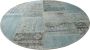 Vintage Patchwork Vloerkleed 160x160 Watergroen Rond Uniek handgemaakt Origineel Katoen Laagpolig Vloerkleed – Anti slip Tapijt Duurzame Natuurlijke Materialmen Moderne Vloerkleed Exclusief -Cadeau voor Vrauw – Moederdag - Thumbnail 1