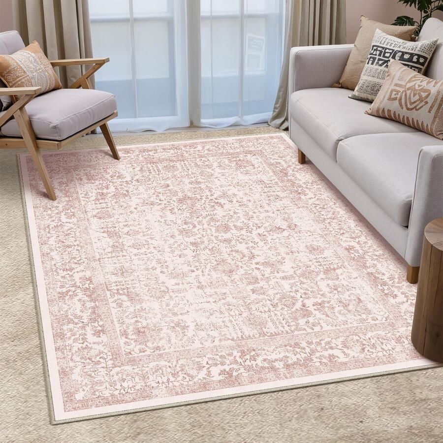Vintage Rose wasbaar tapijt woonkamer 150x210cm Retro tapijten voor woonkamer Zacht antislip groot tapijt kortpolig slaapkamertapijt woonkamer slaapkamer eetkamer tapijten kantoor