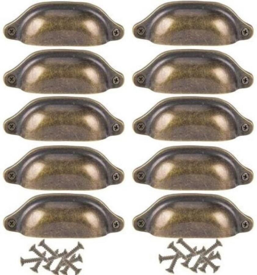 Vintage Shell Knoppen Vintage Meubelknoppen Voor Kasten Dressoirs Laden Set van 10