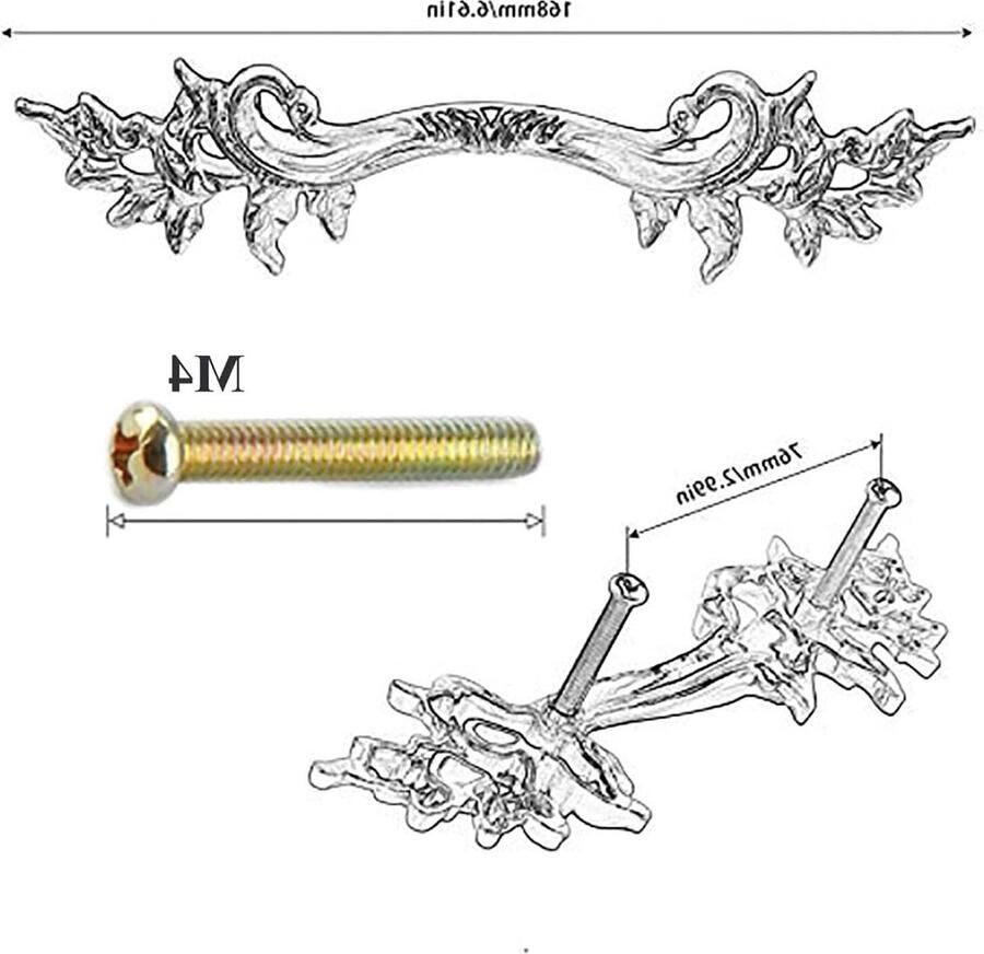 Vintage stijl dressoir kast lade trekt Europese handgreep kabinet hardware 10 stuks Gouden finish cabinet handle black