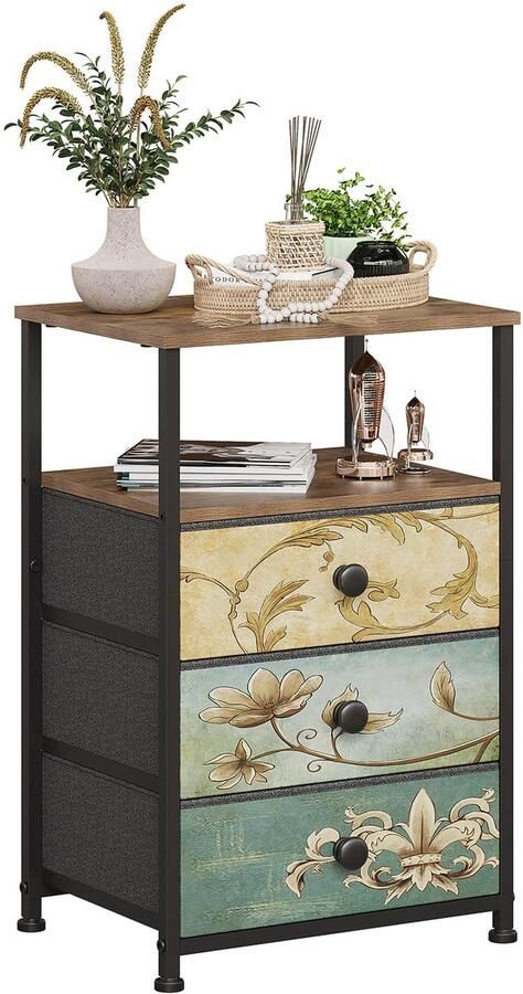 Vintage stoffen lade ladekast opbergruimte 1 stuk 40x30x60 cm