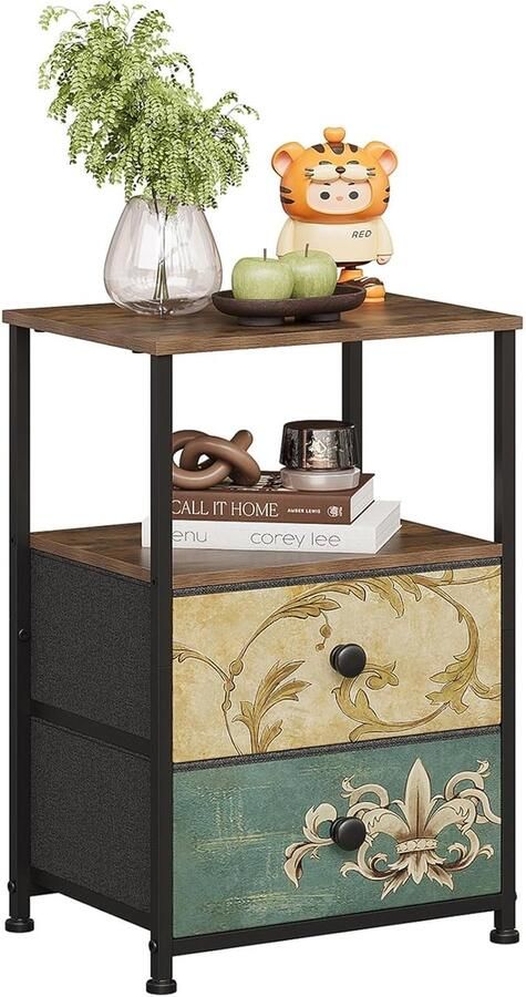 Vintage stoffen ladekast Ruimtevriendelijk ontwerp 1 stuk Hout en stof 40x30x60 cm