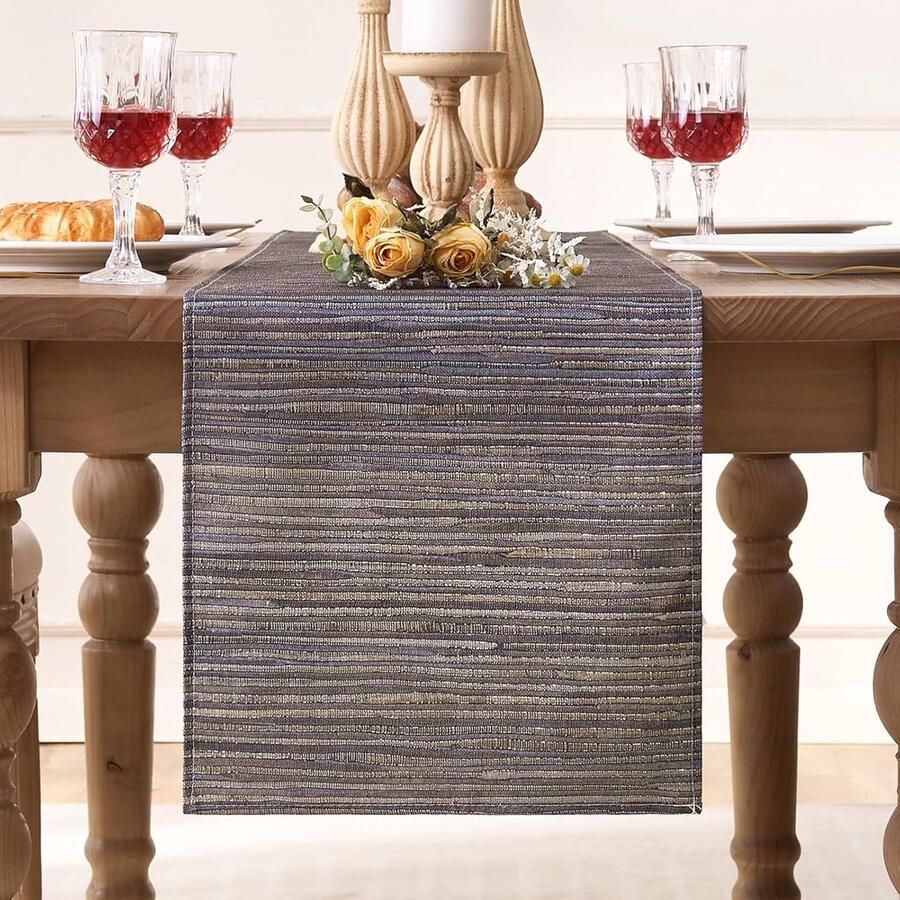 Vintage tafelloper decoratie voor eettafel 1 stuk linnen 40 x 140 cm