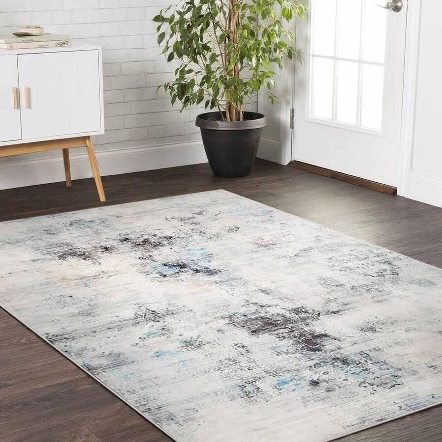 Abstract modern tapijt kunstmatige kasjmier antislip decoratie woonkamer slaapkamer grijs 80 x 120 cm