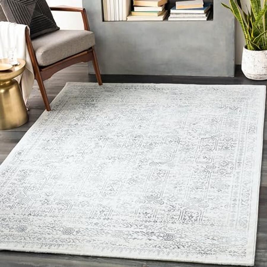 Vintage Vloerkleed Marrakech – Scandi Neutraal Tapijt met Traditioneel Patroon voor Woonkamer en Slaapkamer – 160 x 216 cm