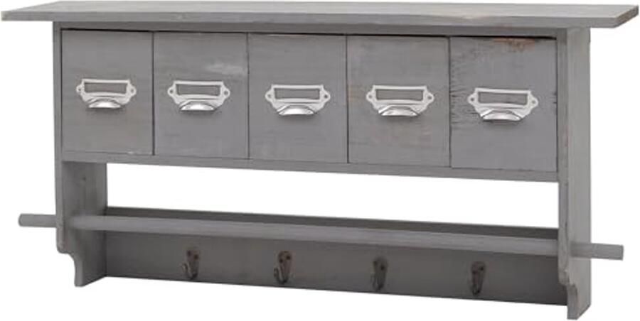 Vintage Wandgarderobe met 5 Lades Shabby Look