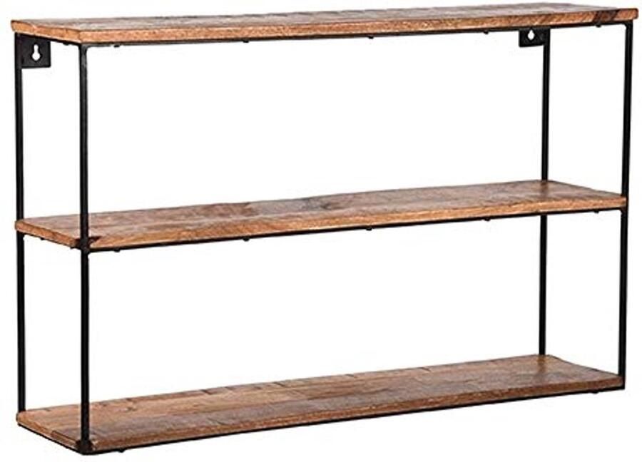 Vintage Wandplank van Mangohout Stoer en Functioneel Wandrek