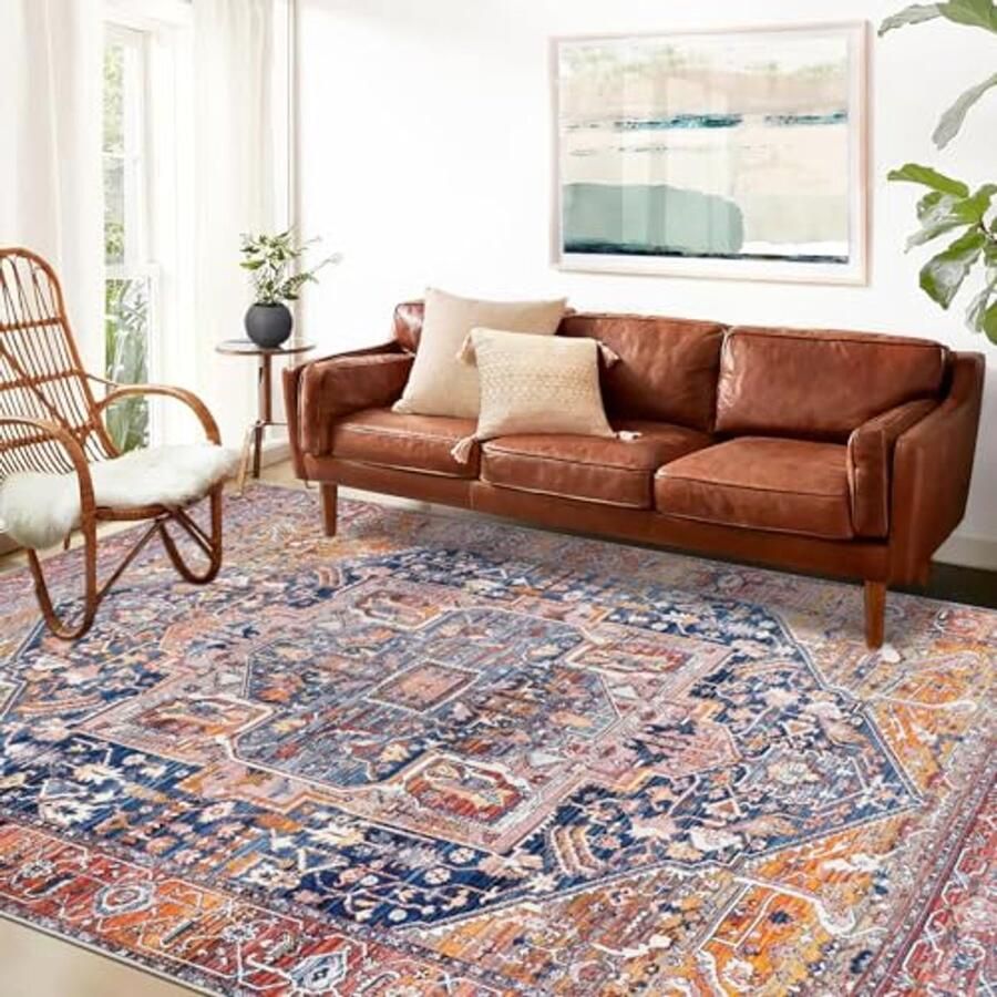 Vintage wasbaar tapijt 120 x 170 cm voor woonkamer slaapkamer eetkamer kantoor en keuken
