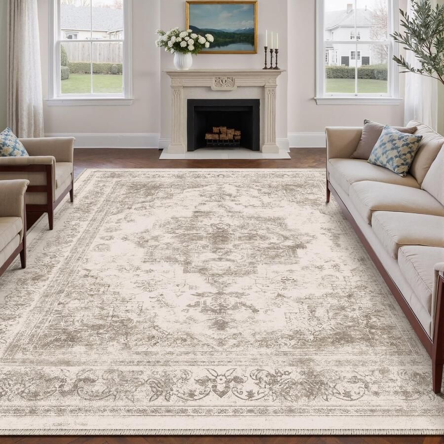 Vintage wasbaar tapijt 300x400 korte pool woonkamer retro taupe woonkamer tapijten voor woonkamer zacht antislip groot tapijt slaapkamer tapijt woonkamer slaapkamer eetkamer tapijten kantoor