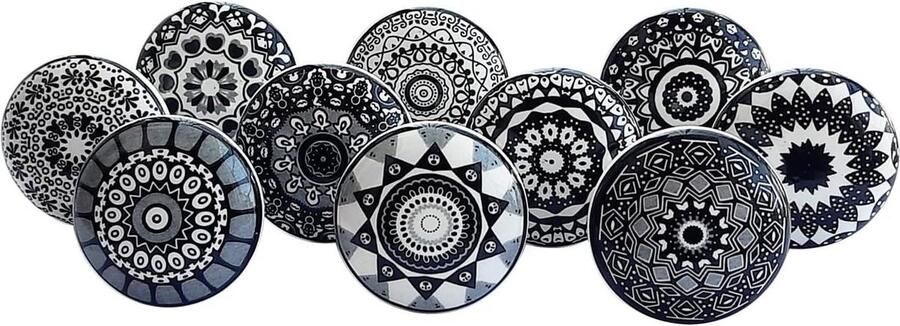 Vintage zwart gelakte keramische trekknoppen 20 stuks keukenkast deur lade kledingkast