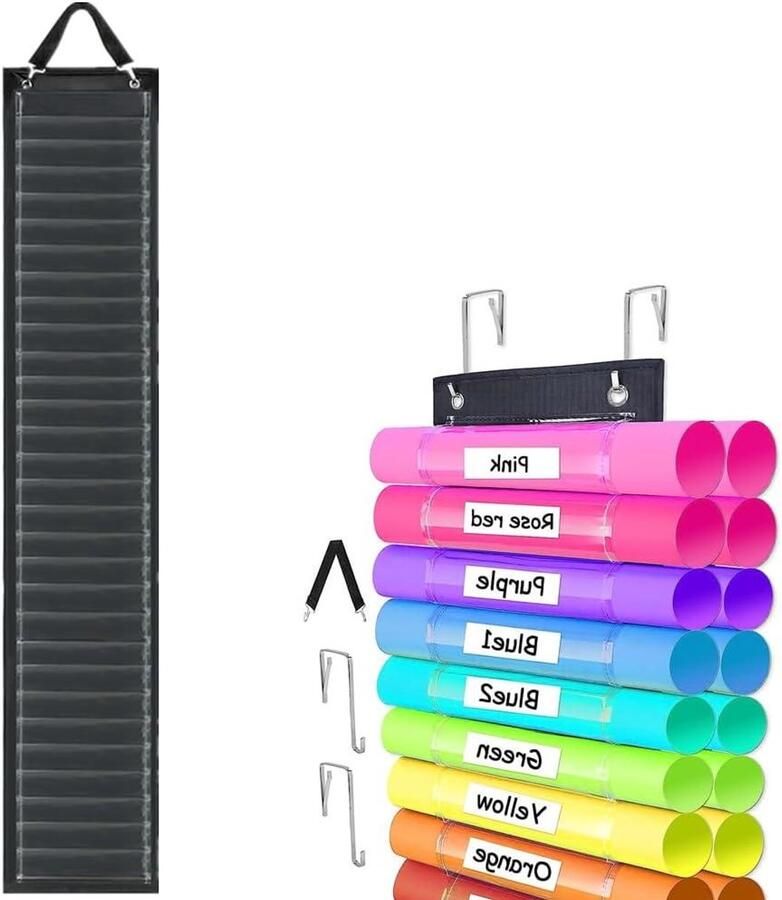 Vinyl Opslag Organizer met 60 Compartimenten Wand Over De Deur Opslag voor Vinylplaten Handige Vinyl Roll Houder