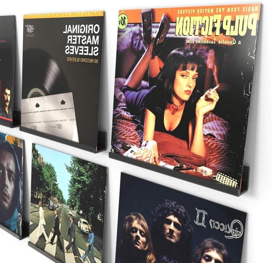 Vinyl Platen Wandhouder Zwevende Planken 6 Stuks Zwart Acryl 30 5 x 4 3 x 4 5 cm