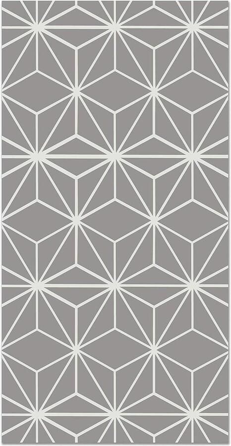 Vinyl Tapijt Ster Lijnen Grijs 80x150cm Antislip en Schimmeldodend Grote Tapijten voor Woonkamer en Keuken vloerkleed