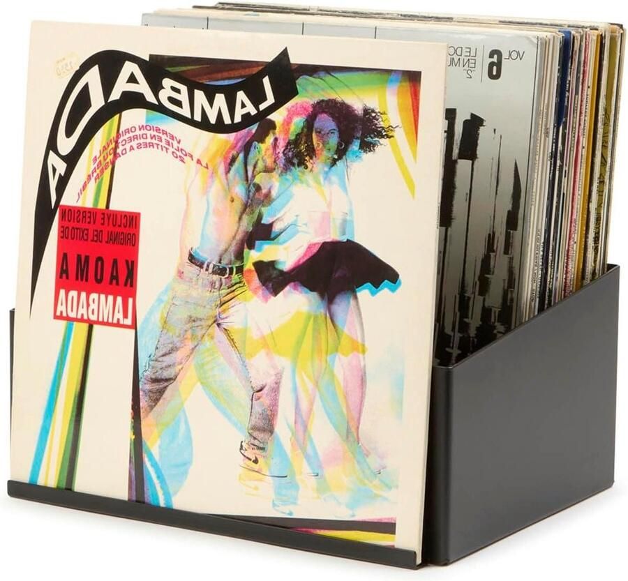 Vinyl wandrek voor 60 LP's Nu Spelen Vinyl houder Zwart vinyl holder